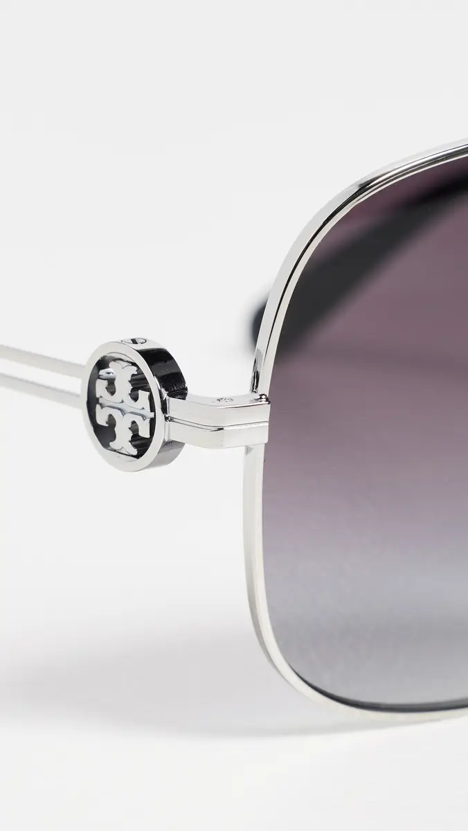 Tory Burch Miller Metal Sunglasses Silver One Size | Thumbnail 5 Tory Burch Miller Metal Sunglasses Silver One Size | Thumbnail 5