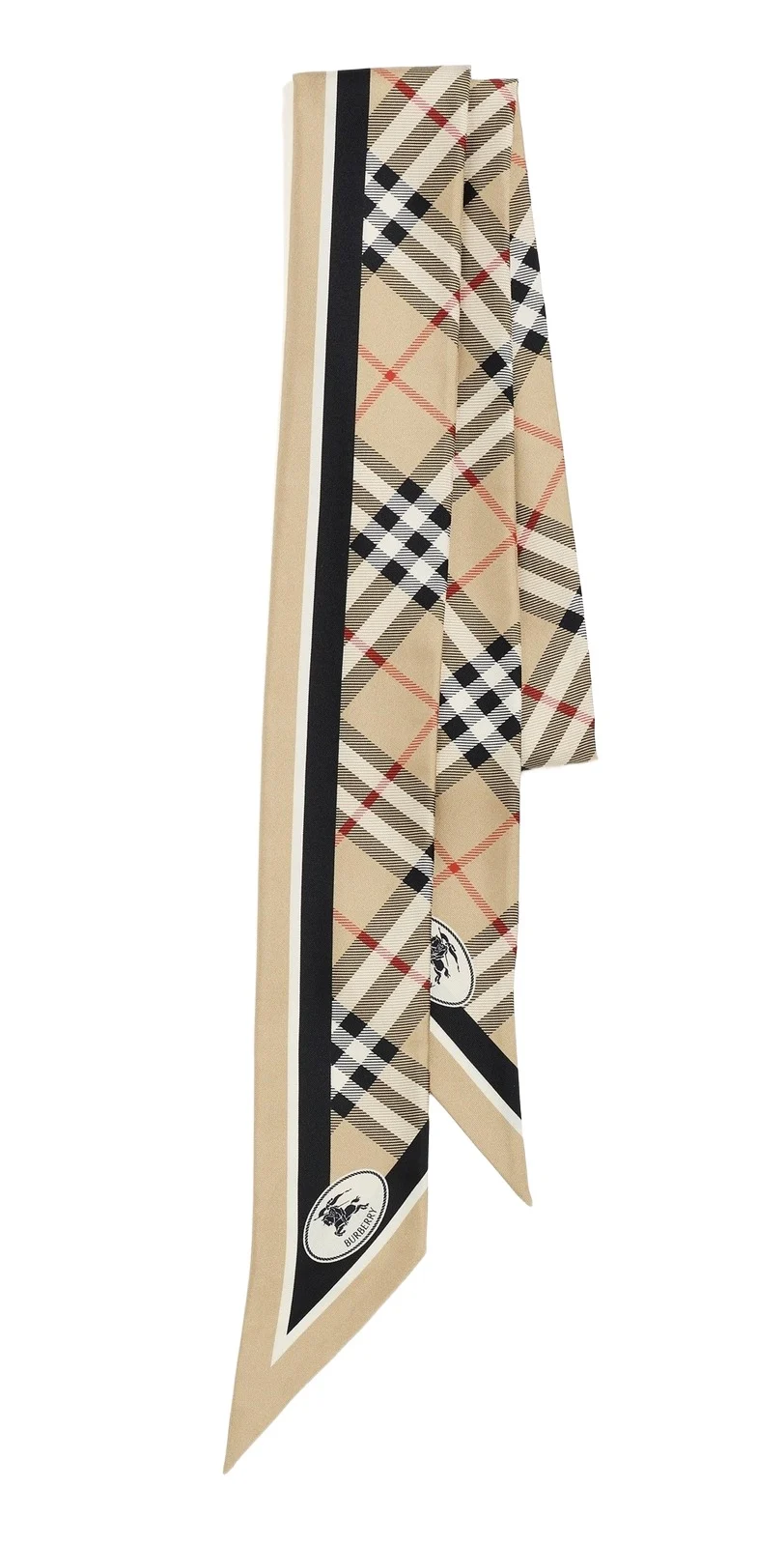 Check Silk Skinny Scarf Check Silk Skinny Scarf