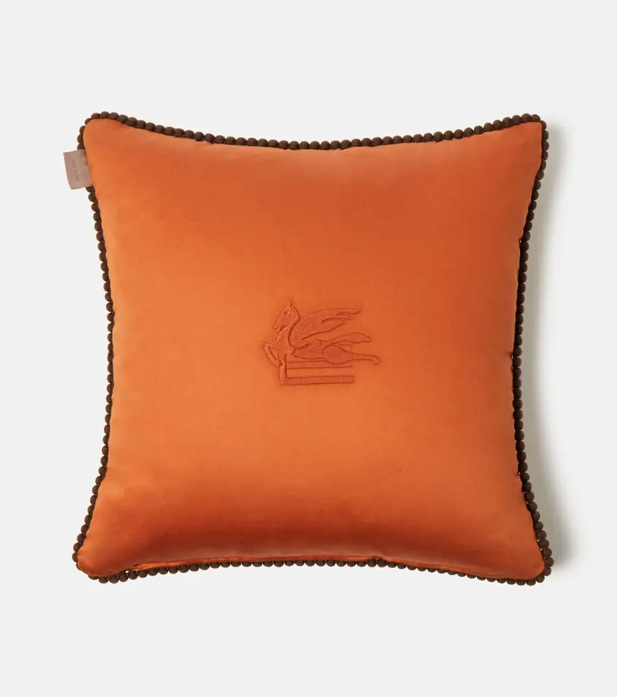 Etro Embroidered cotton cushion | Thumbnail 4