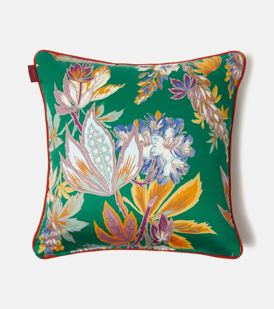 Etro Giano paisley floral cotton cushion | Thumbnail 2