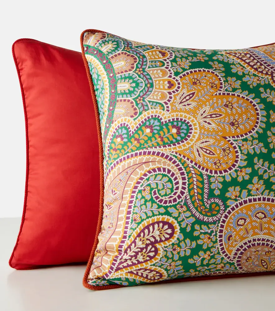 Etro Giano paisley floral cotton cushion | Thumbnail 3