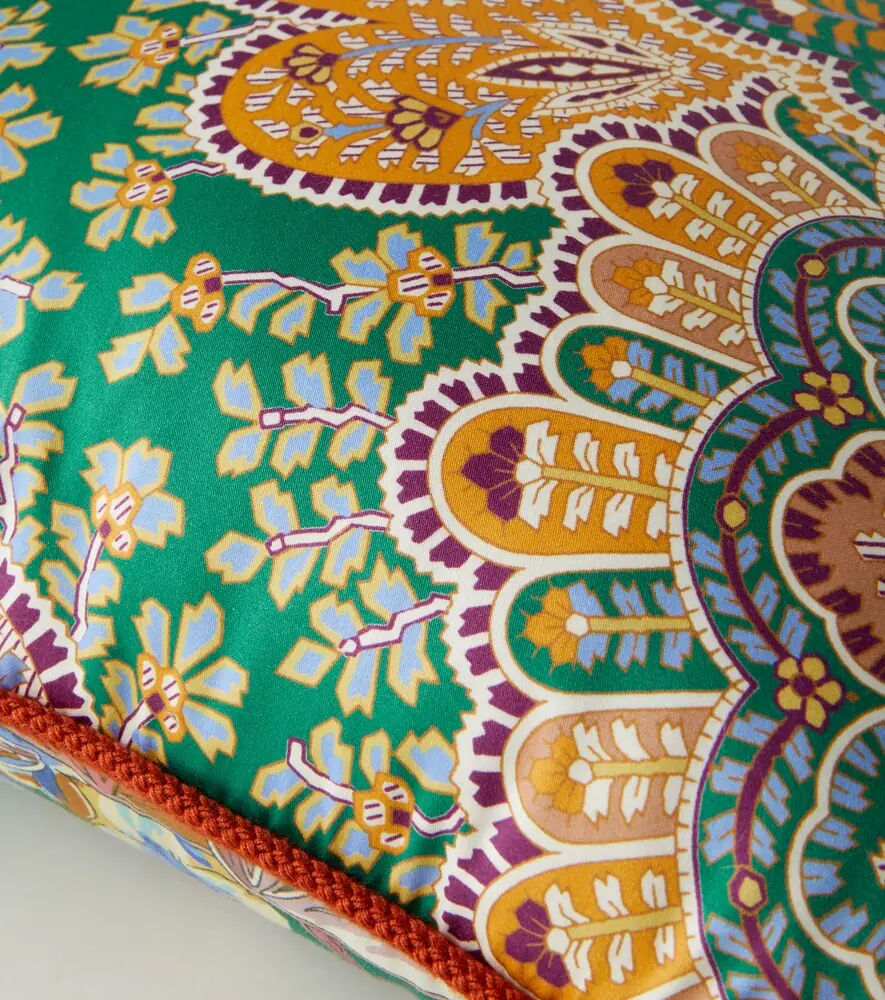 Etro Giano paisley floral cotton cushion | Thumbnail 4