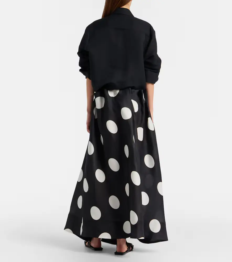 Khaite Riley polka-dot silk maxi skirt | Thumbnail 5