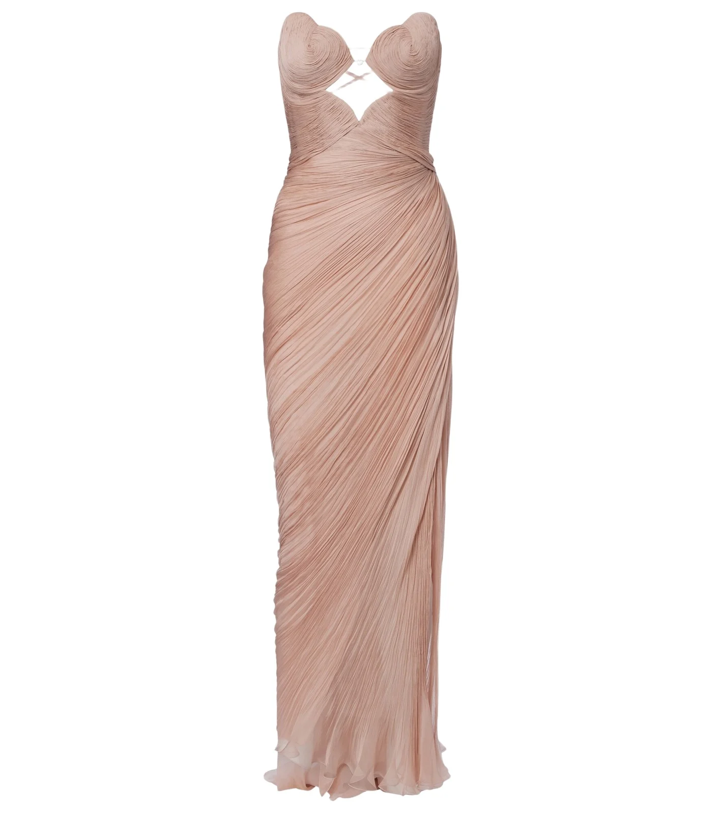 Ananda pleated silk muslin bustier gown Ananda pleated silk muslin bustier gown