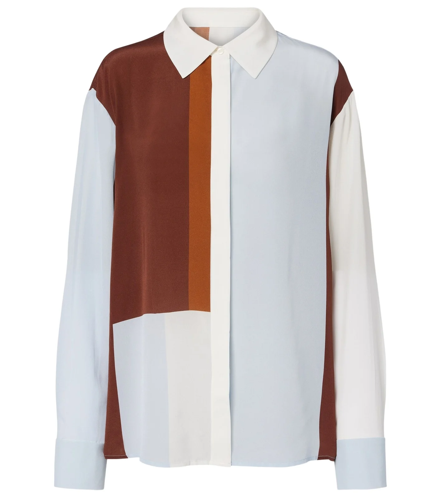 Marais colorblocked silk shirt