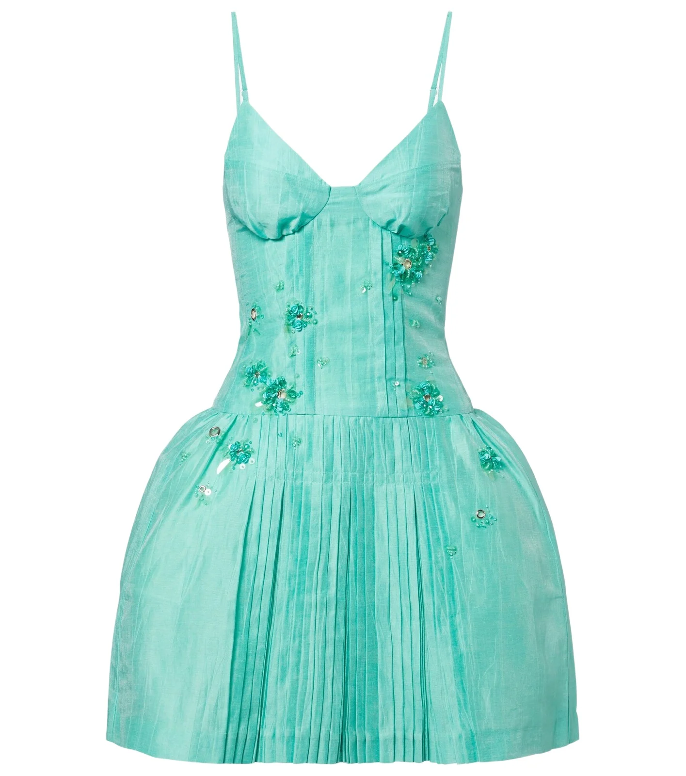 Embellished linen-blend minidress Embellished linen-blend minidress
