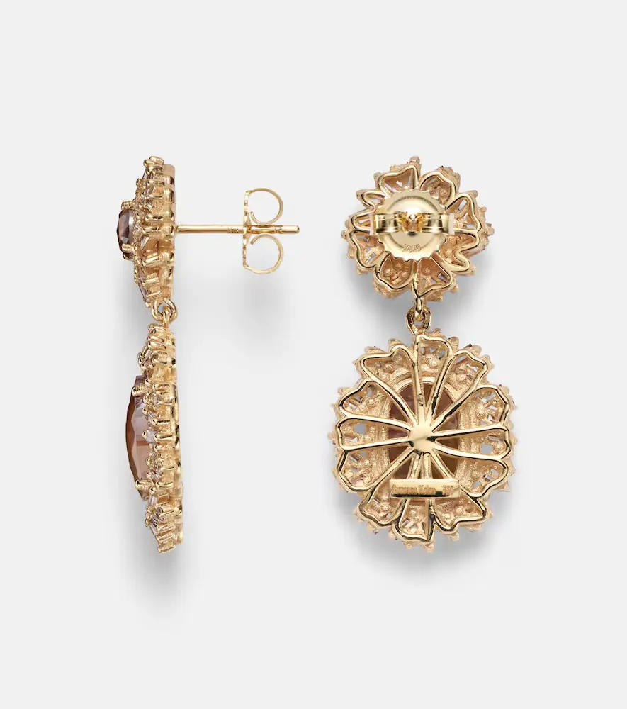 Suzanne Kalan Doublet 18kt gold drop earrings with diamonds | Thumbnail 4 Suzanne Kalan Doublet 18kt gold drop earrings with diamonds | Thumbnail 4