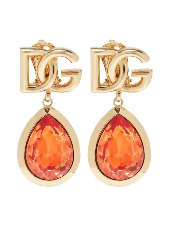 DG crystal-embellished clip-on earrings