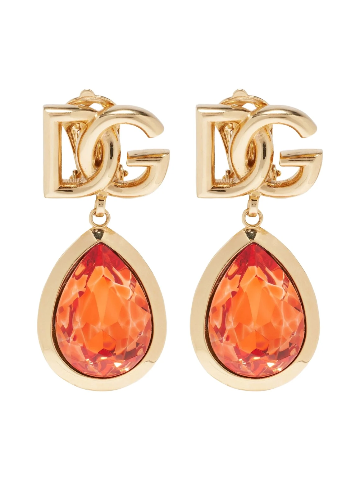 DG crystal-embellished clip-on earrings