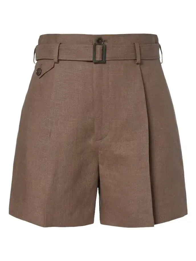 Denise belted linen shorts Denise belted linen shorts