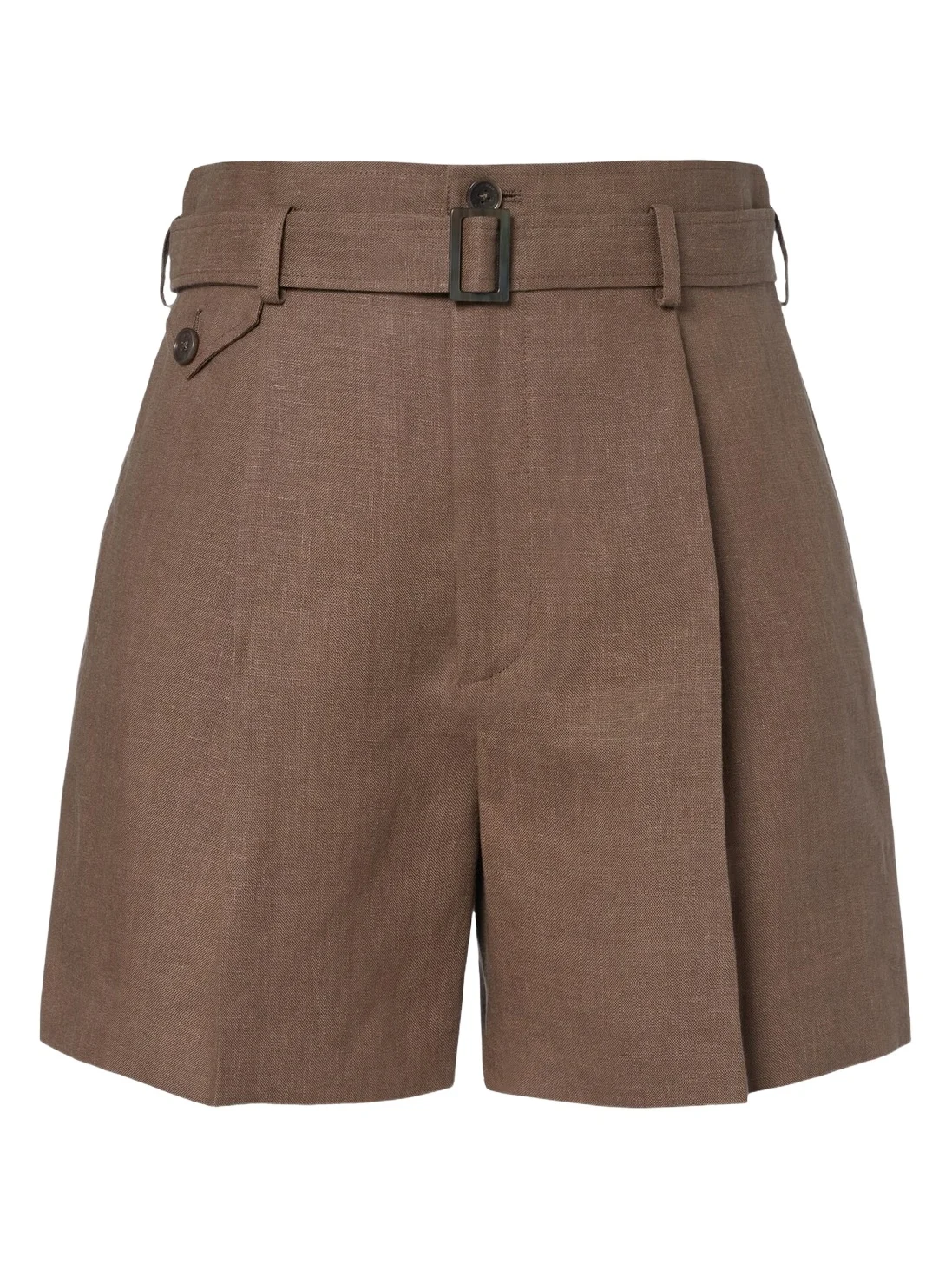 Denise belted linen shorts