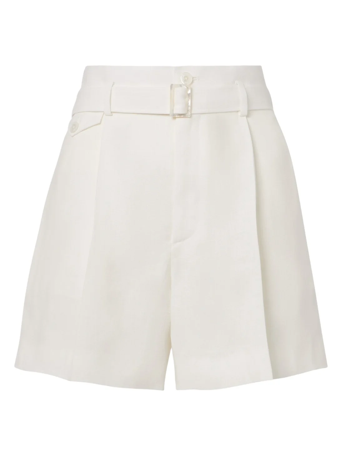 Denise belted linen shorts