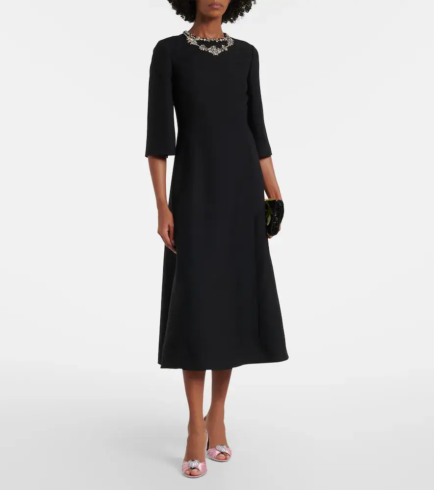 Valentino Garavani Crepe Couture embellished midi dress | Thumbnail 2 Valentino Garavani Crepe Couture embellished midi dress | Thumbnail 2