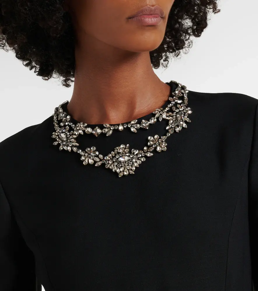 Valentino Garavani Crepe Couture embellished midi dress | Thumbnail 3 Valentino Garavani Crepe Couture embellished midi dress | Thumbnail 3