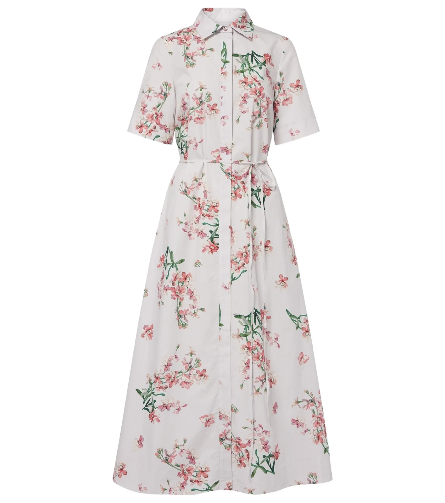 Floral cotton shirt dress
