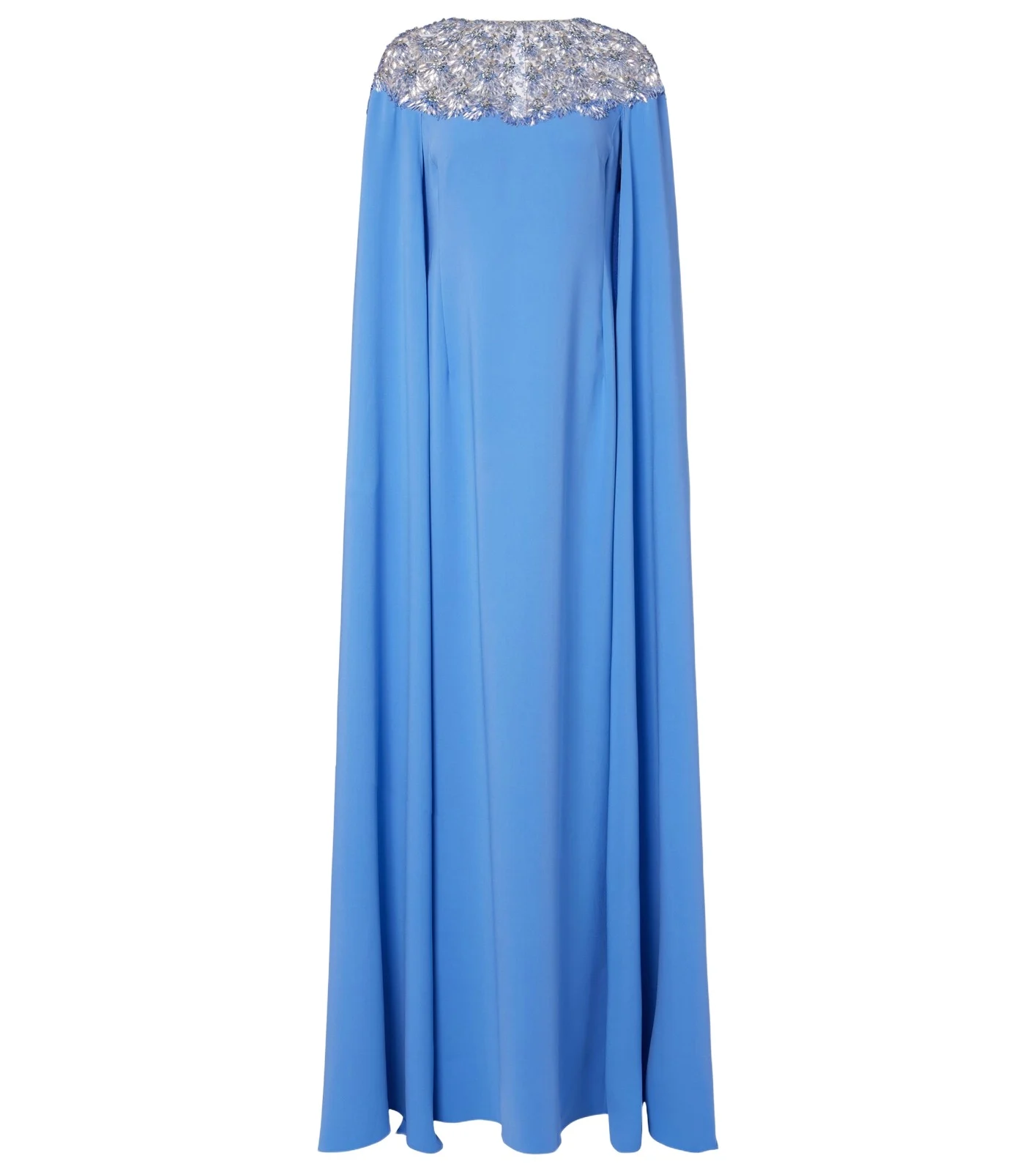 Embellished caped silk-blend gown Embellished caped silk-blend gown