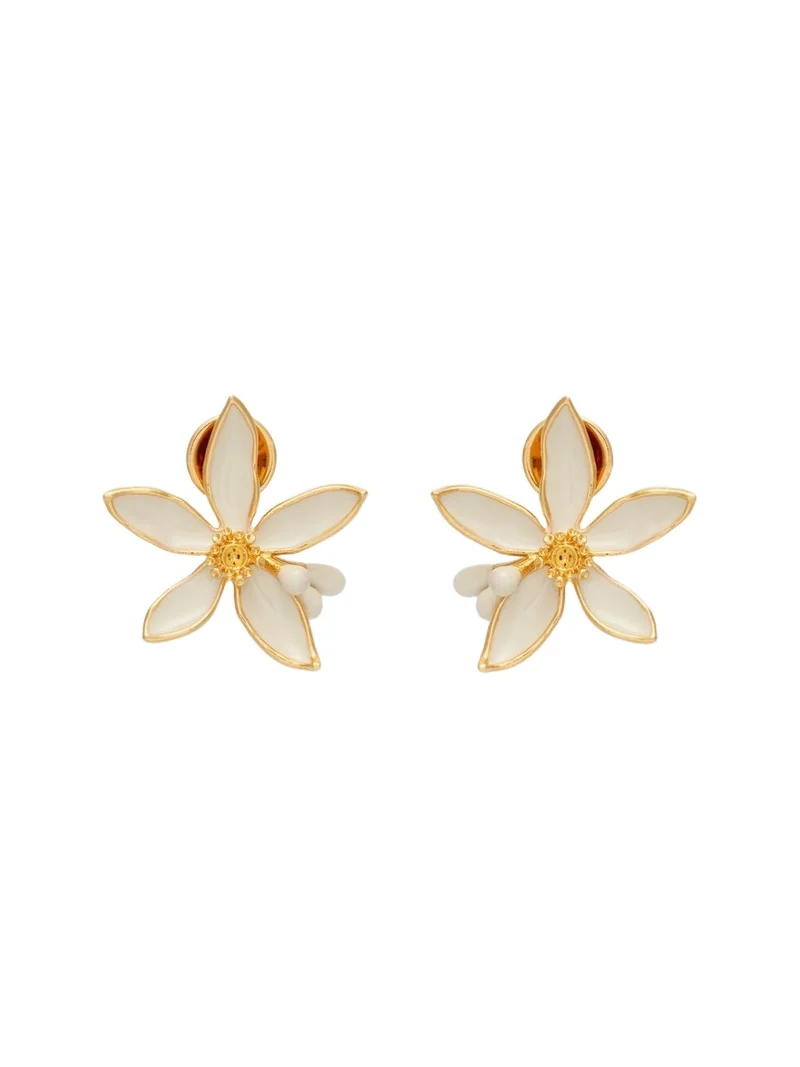 Orange Blossom enamel earrings