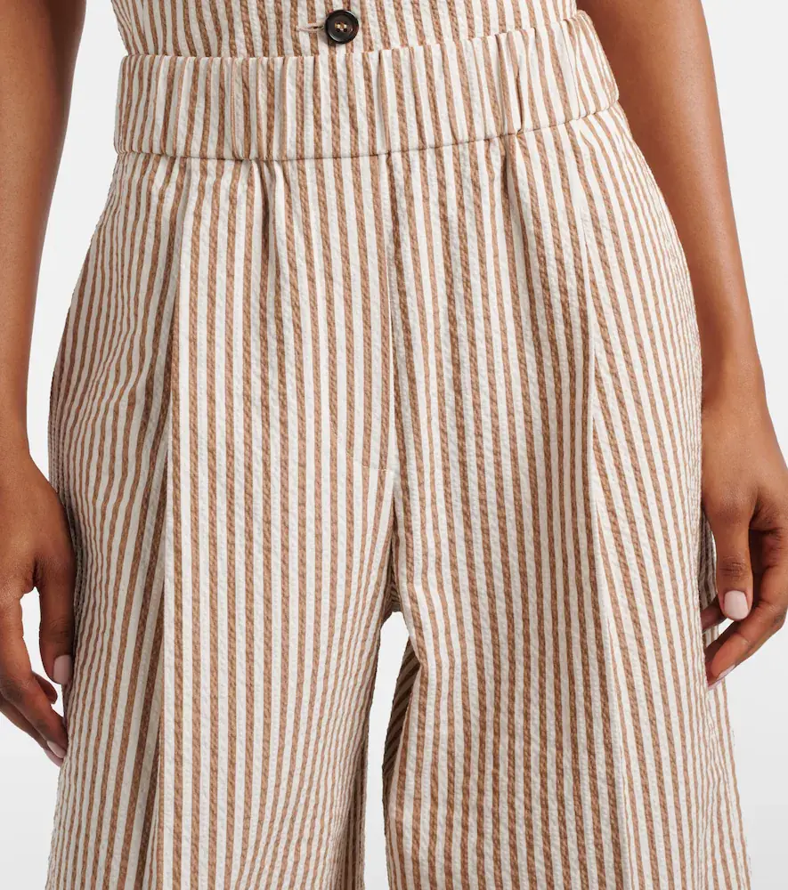Brunello Cucinelli Striped cotton-blend wide-leg pants | Thumbnail 4 Brunello Cucinelli Striped cotton-blend wide-leg pants | Thumbnail 4