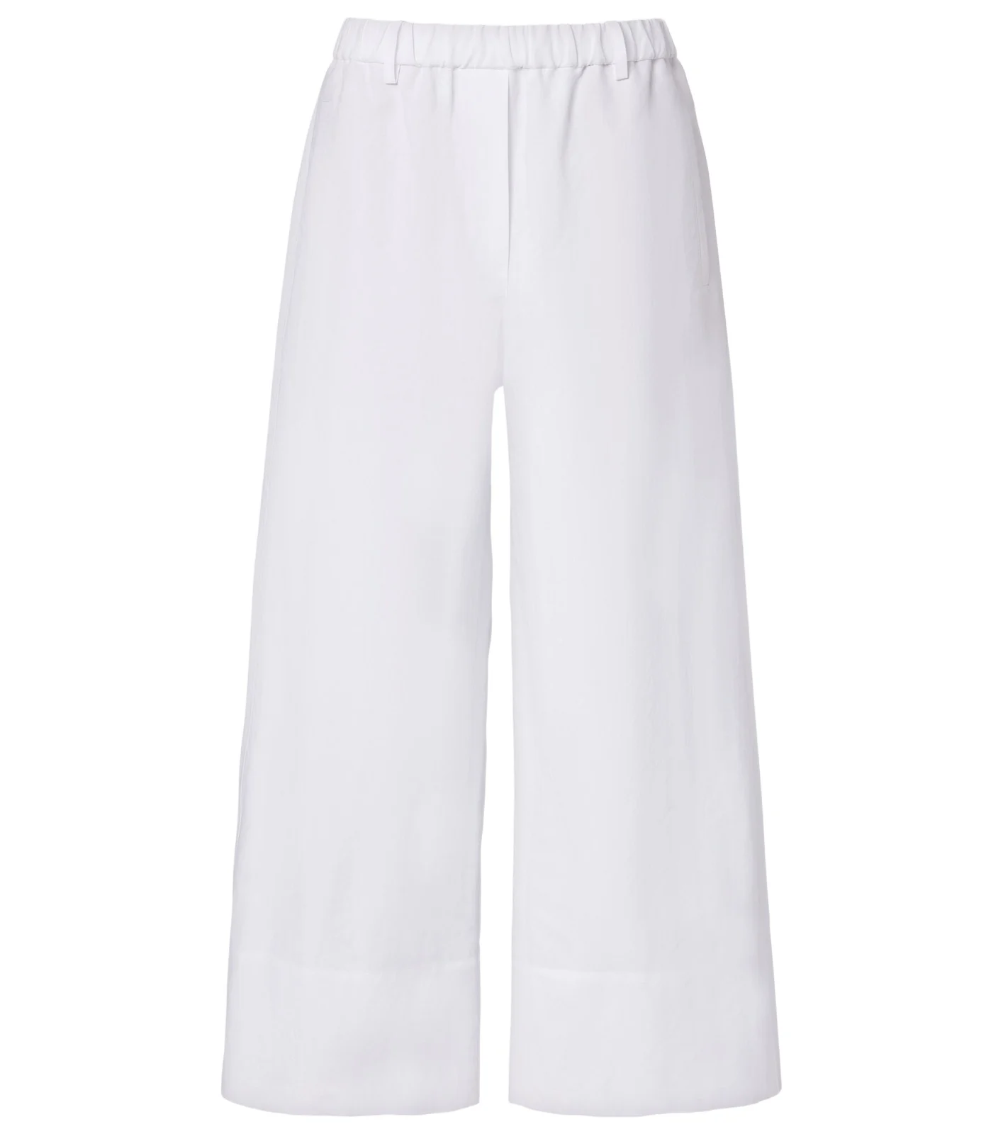 Linen and cotton wide-leg pants