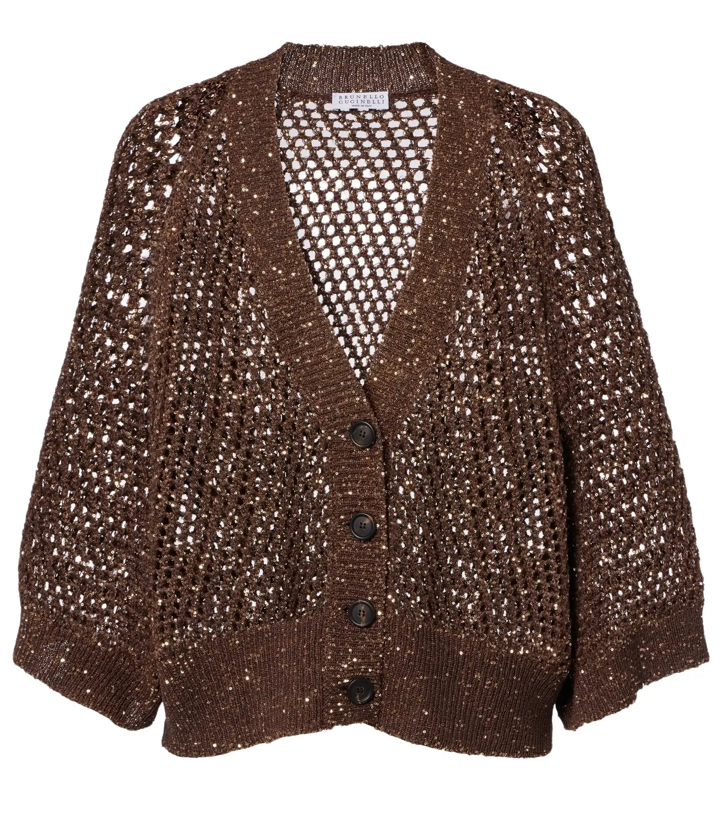 Open-knit sequined cardigan Open-knit sequined cardigan