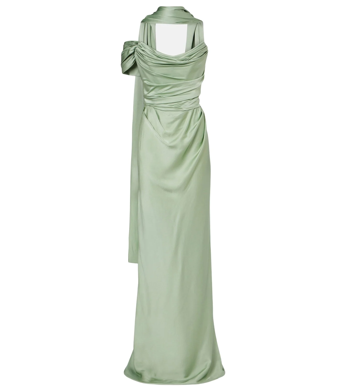 Nova Vixen scarf-detail satin gown Nova Vixen scarf-detail satin gown