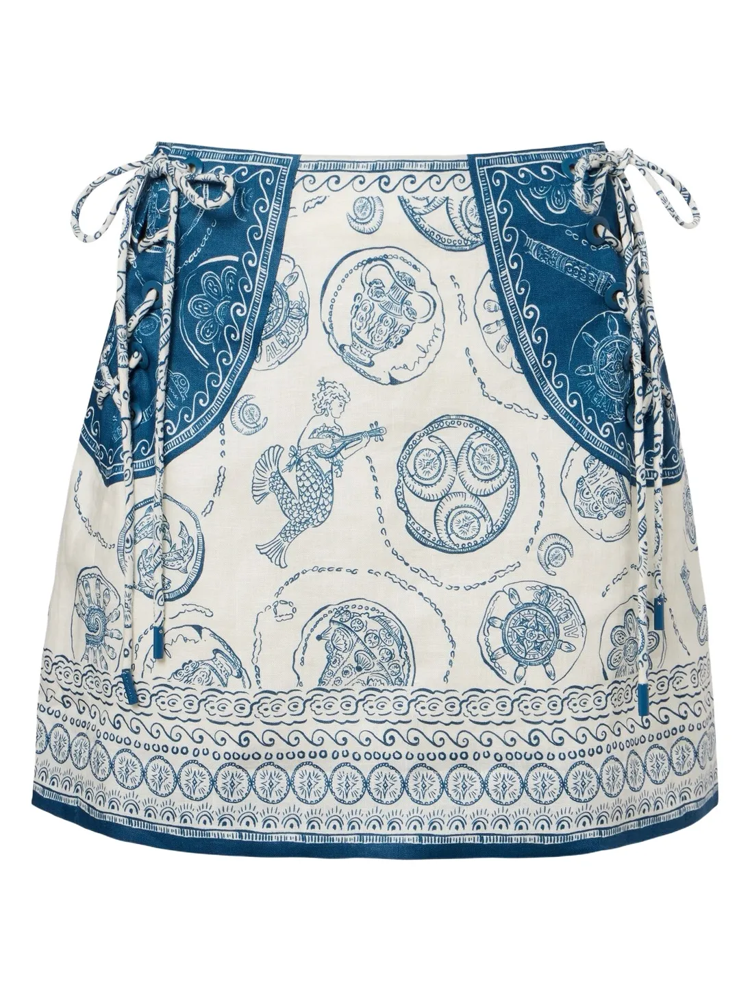 Alémais Lucky printed linen miniskirt Alémais Lucky printed linen miniskirt