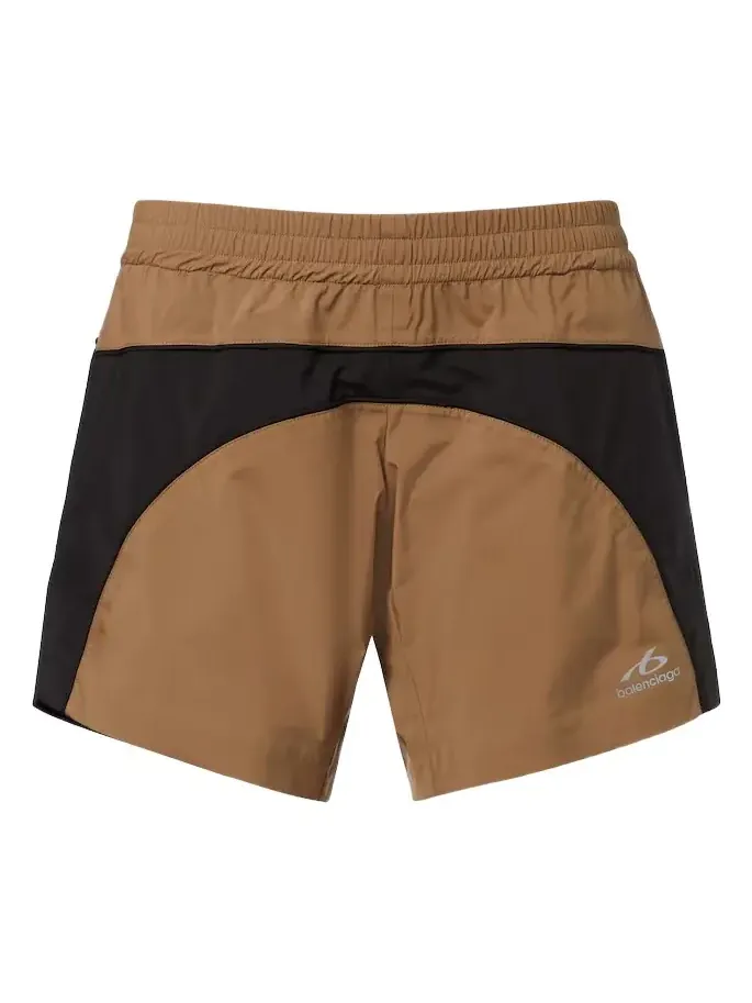 Colorblocked taffeta shorts
