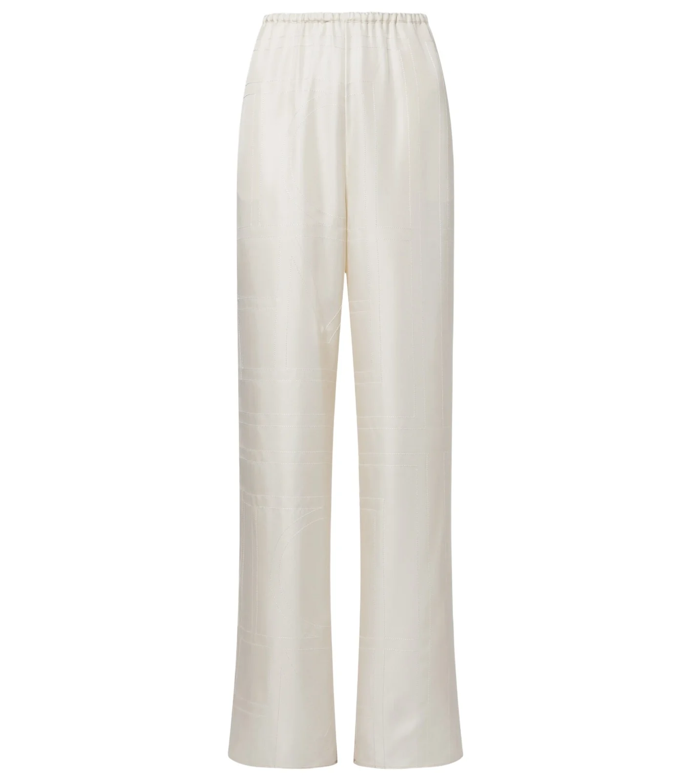 TOTEME Embroidered silk satin pajama pants