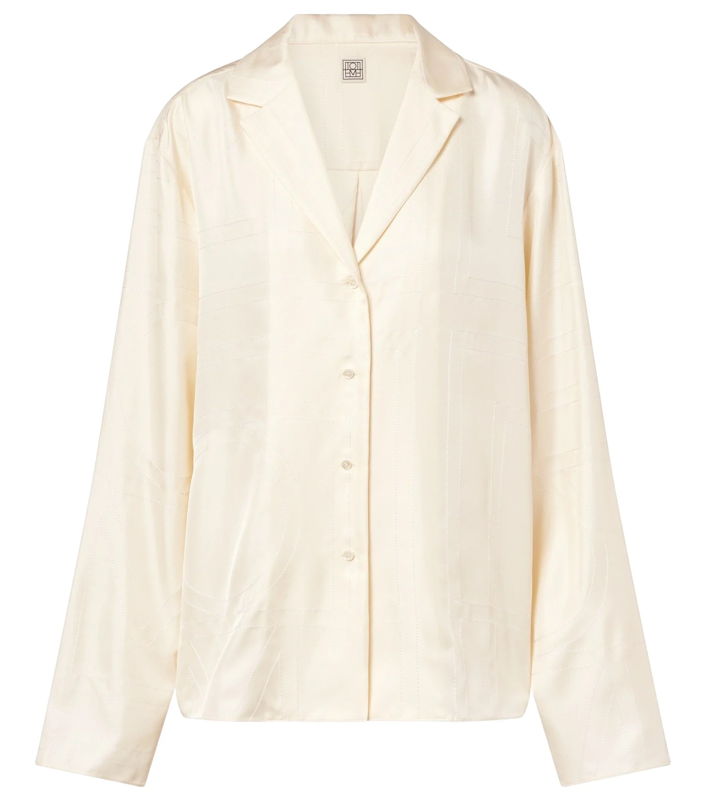 TOTEME Monogram silk satin pajama shirt