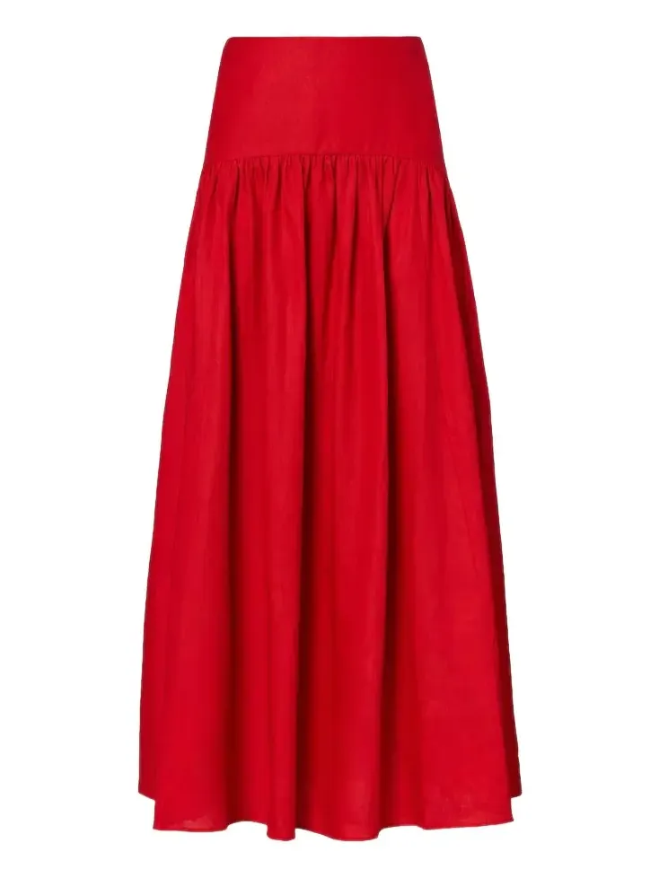 Procida linen maxi skirt