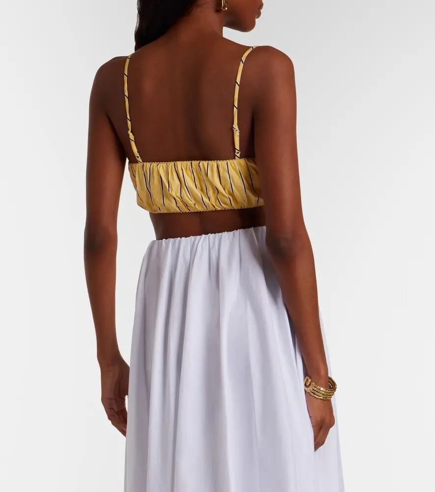 Staud Fiore striped cotton crop top | Thumbnail 3