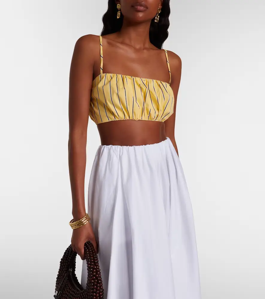 Staud Fiore striped cotton crop top | Thumbnail 5