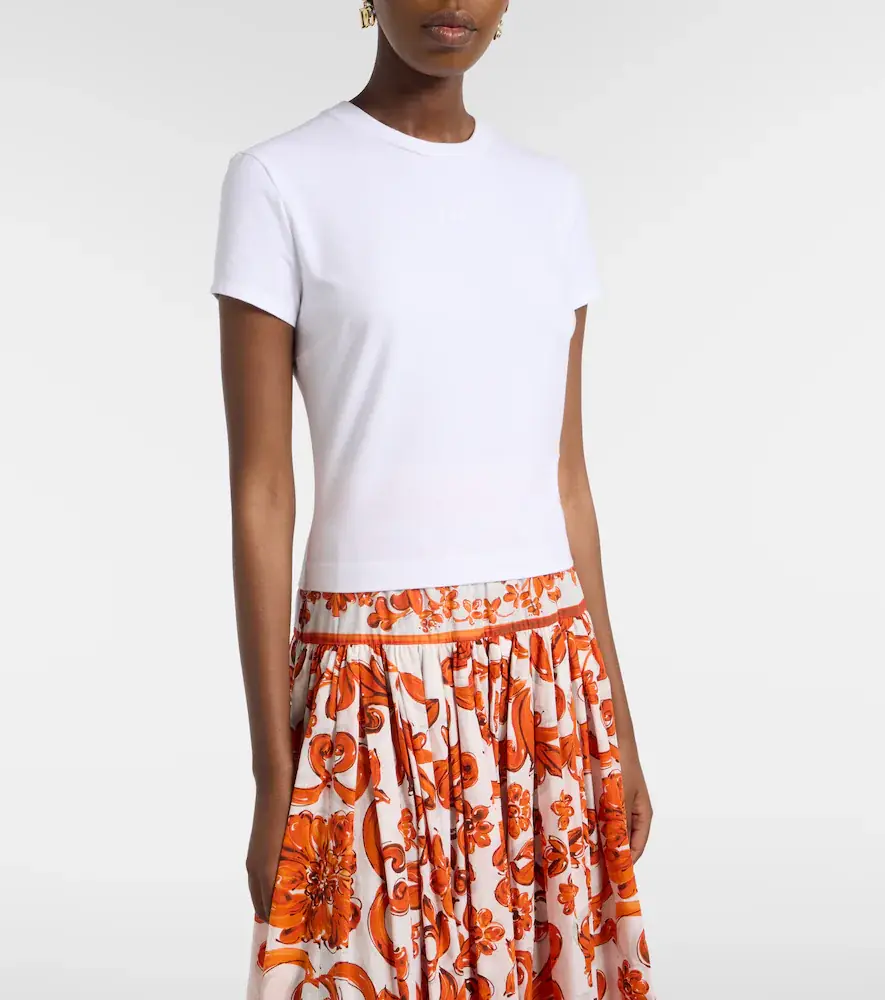 Dolce & Gabbana Embroidered cotton-blend jersey T-shirt | Thumbnail 3 Dolce & Gabbana Embroidered cotton-blend jersey T-shirt | Thumbnail 3