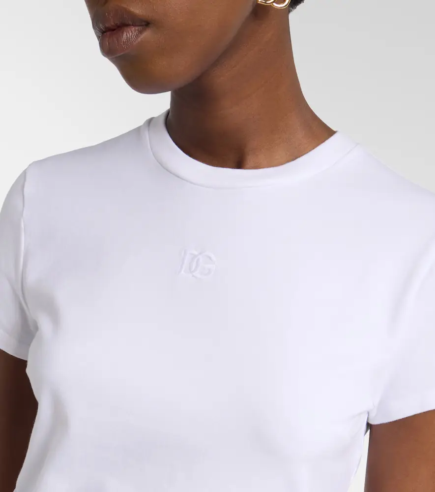 Dolce & Gabbana Embroidered cotton-blend jersey T-shirt | Thumbnail 5 Dolce & Gabbana Embroidered cotton-blend jersey T-shirt | Thumbnail 5