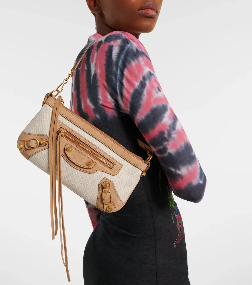 Balenciaga Le City Mini canvas and suede shoulder bag | Thumbnail 5 Balenciaga Le City Mini canvas and suede shoulder bag | Thumbnail 5