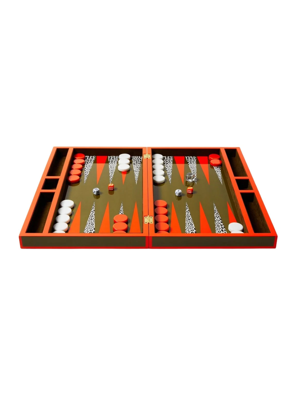 Jonathan Adler Leopard lacquered backgammon set