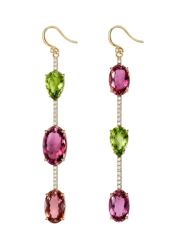0.33ct Diamond 18K Gold Colors Drop Earrings