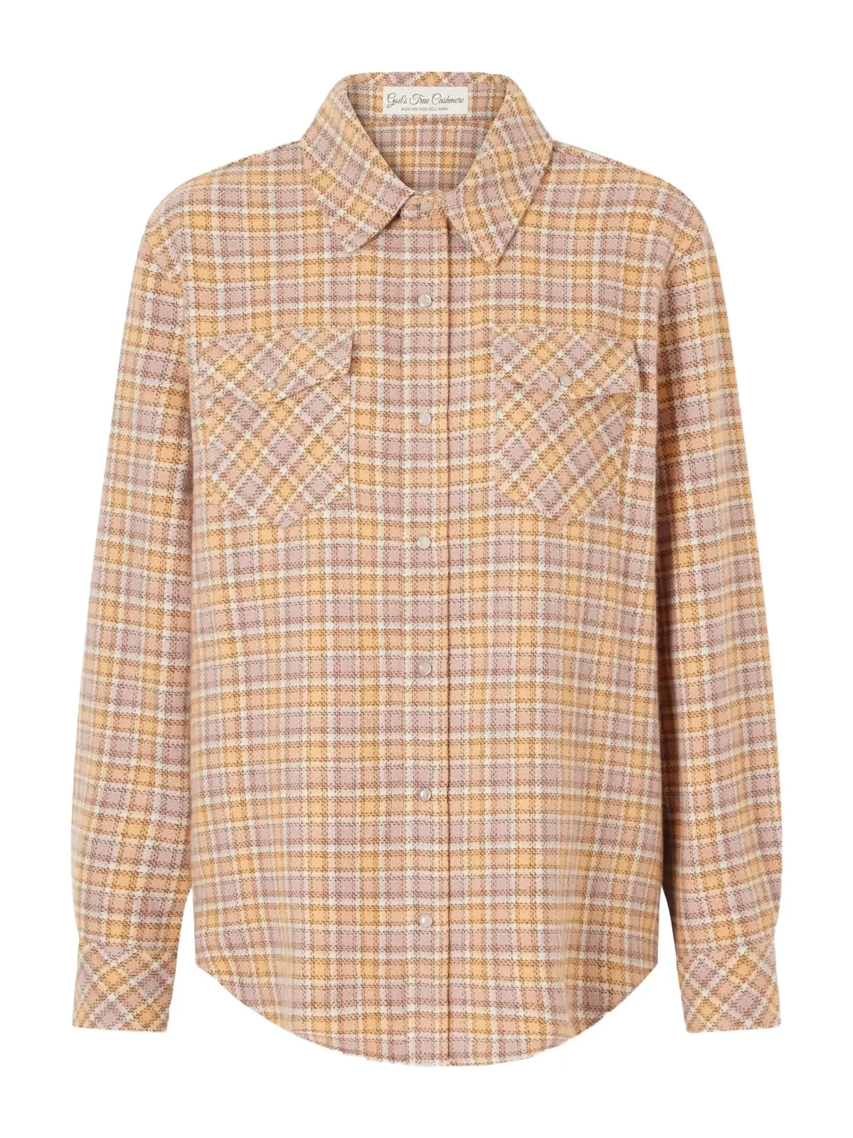 God’s True Cashmere Midnight Rose Checked Cashmere Shirt
