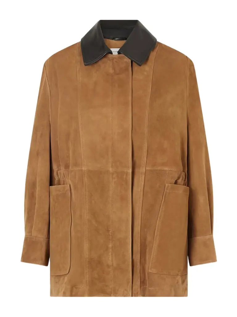 Nour Hammour Grange Leather-trimmed Suede Jacket | Image 1 Nour Hammour Grange Leather-trimmed Suede Jacket | Image 1