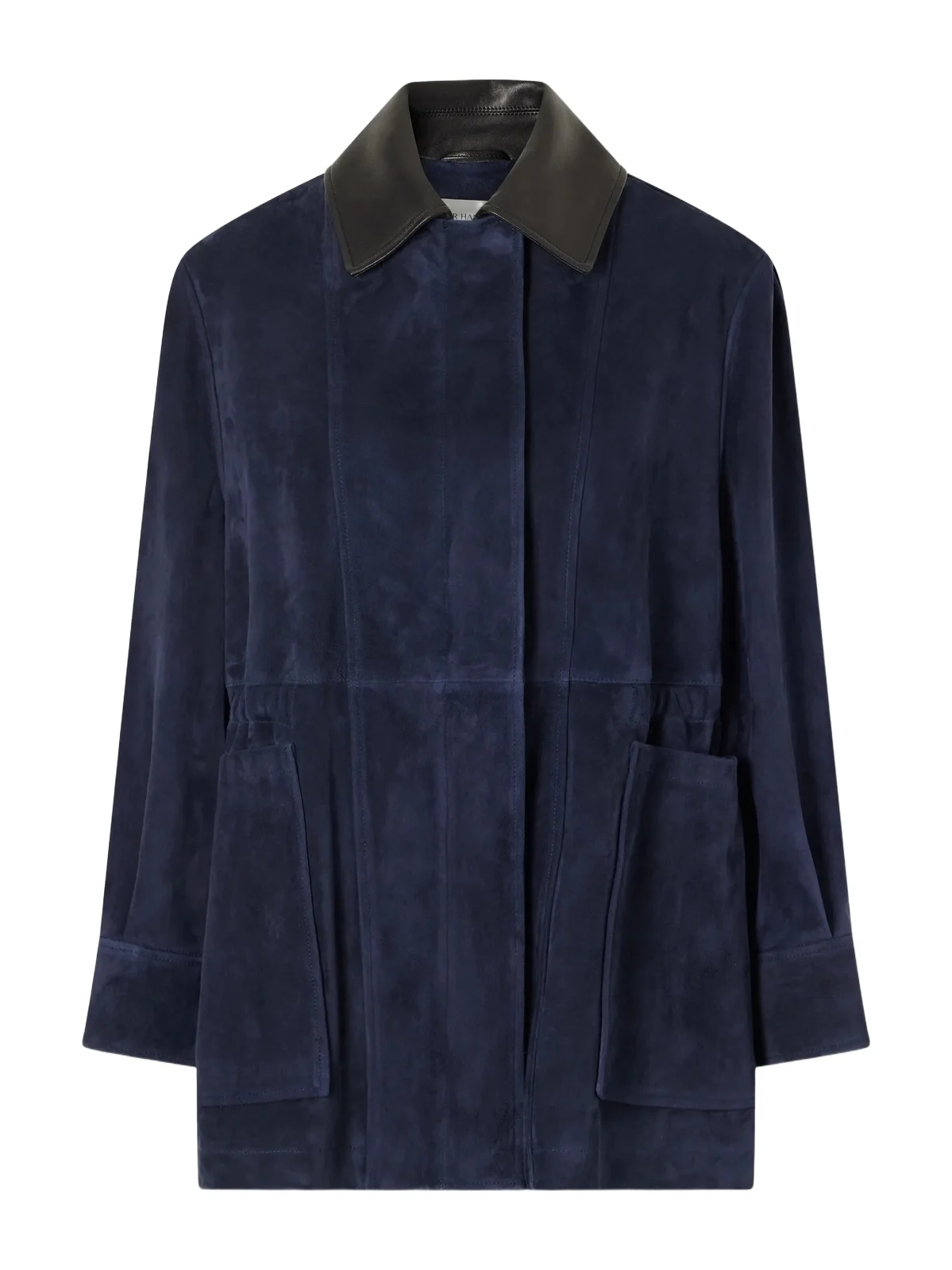 Grange Gathered Leather-trimmed Suede Jacket Grange Gathered Leather-trimmed Suede Jacket
