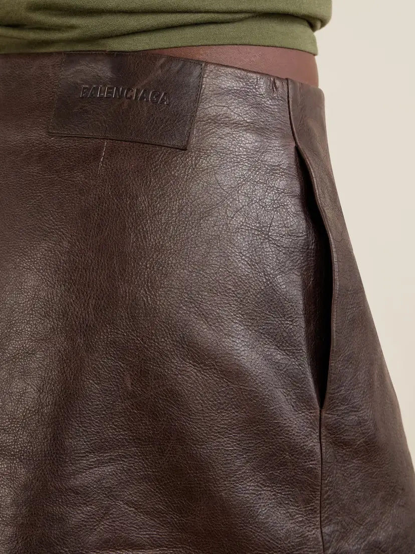 Balenciaga Crinkle Leather Mini Skirt | Thumbnail 4 Balenciaga Crinkle Leather Mini Skirt | Thumbnail 4