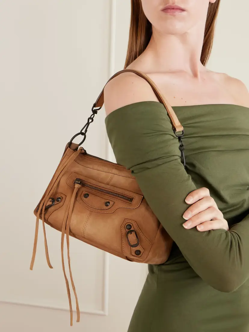 Balenciaga Le City Moto Mini Suede Shoulder Bag | Thumbnail 2