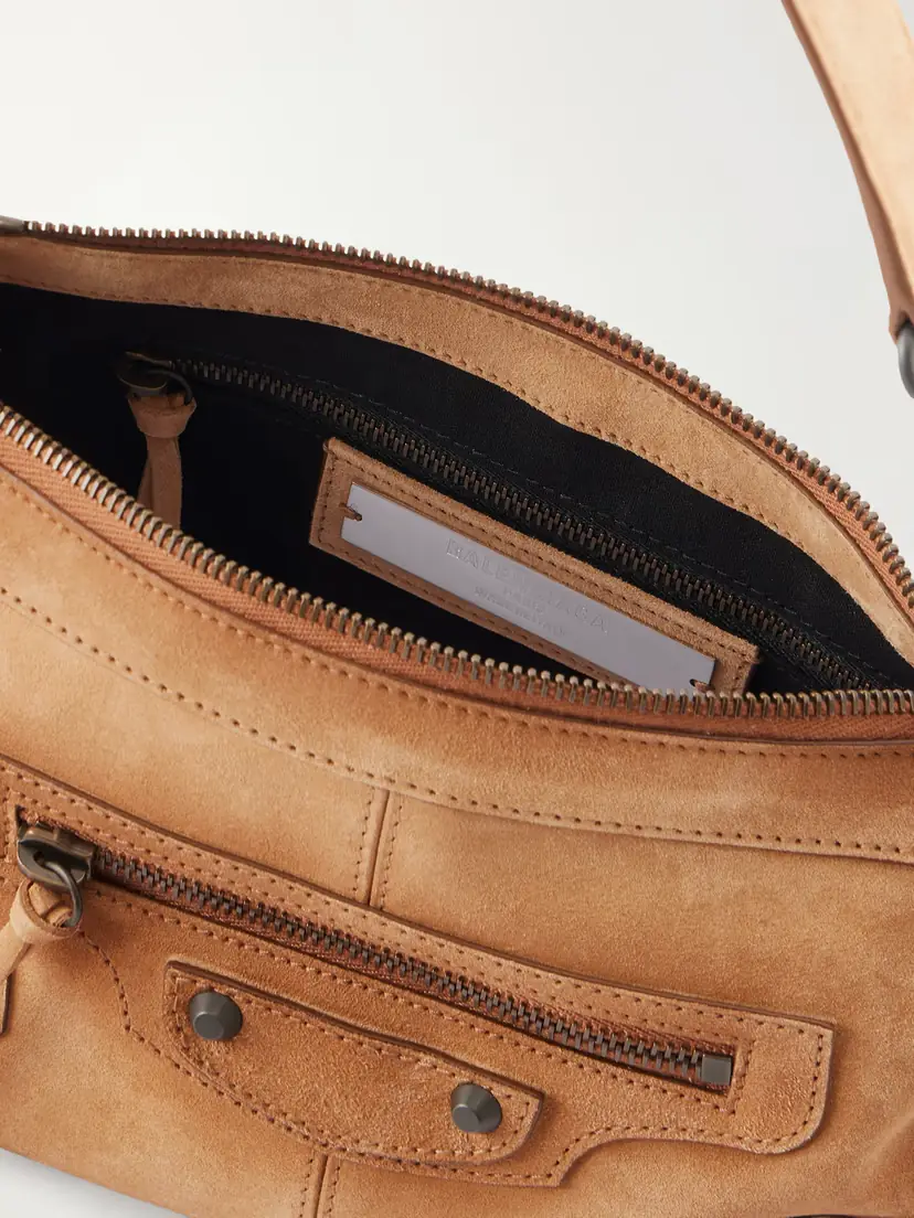 Balenciaga Le City Moto Mini Suede Shoulder Bag | Thumbnail 6
