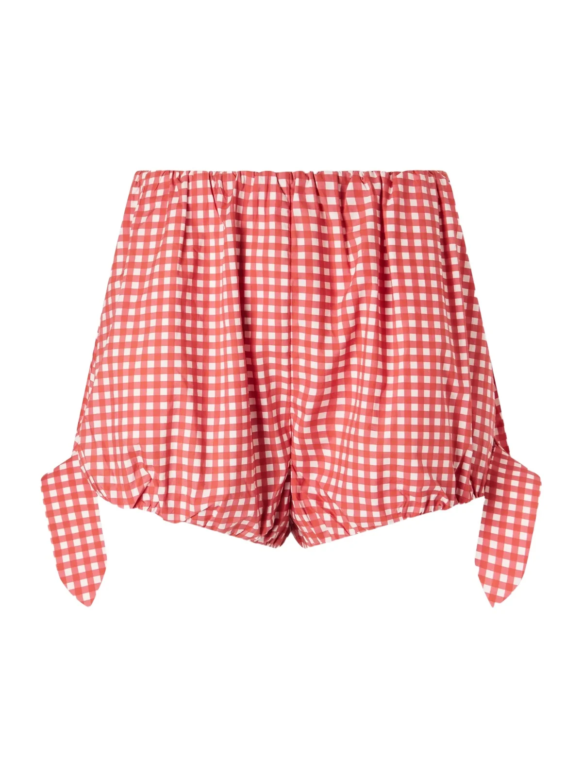 Rosie Tie-detailed Checked Cotton-poplin Shorts