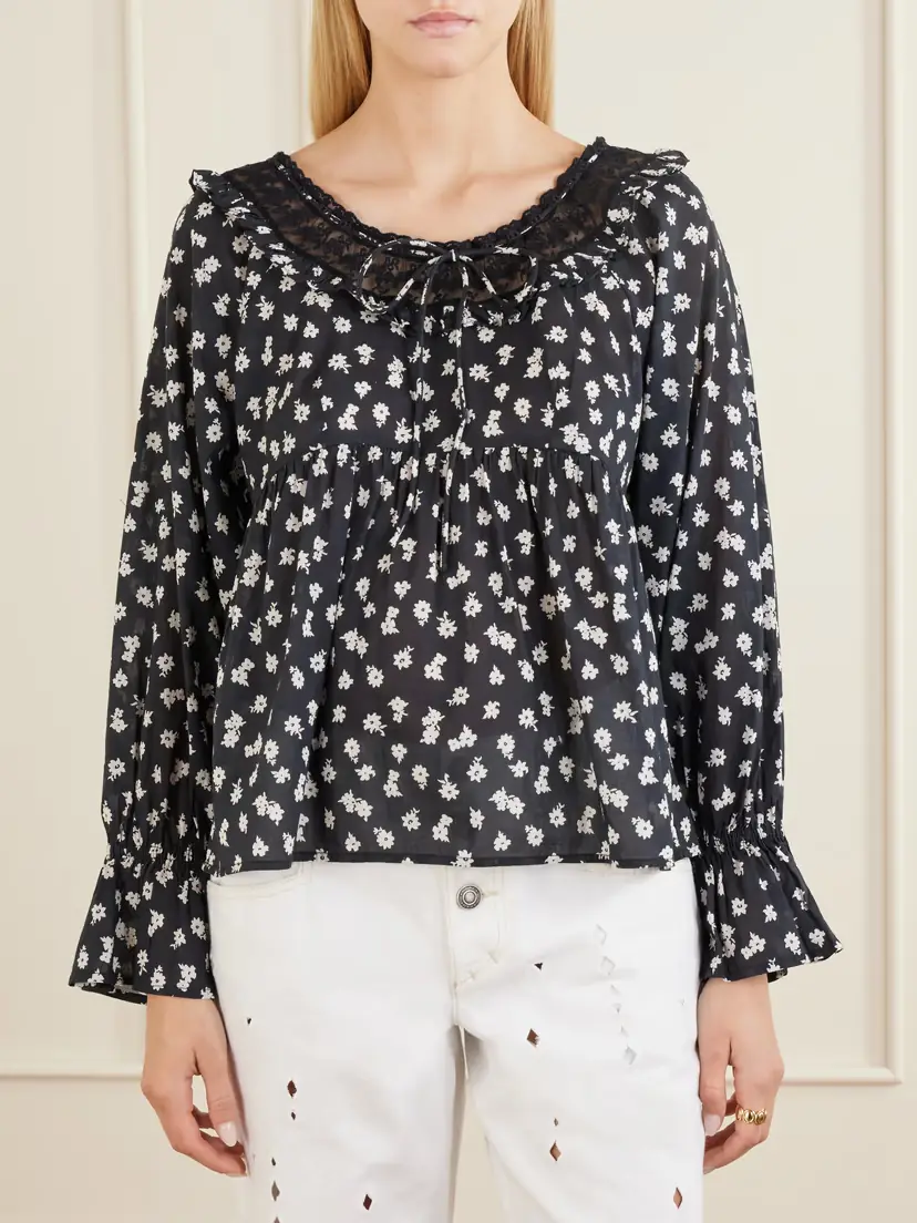 Posse Danielle Floral-print Cotton-voile Blouse | Thumbnail 3 Posse Danielle Floral-print Cotton-voile Blouse | Thumbnail 3