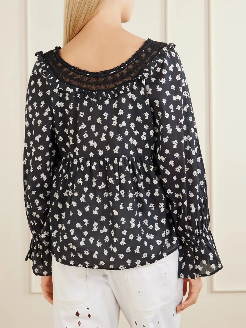 Posse Danielle Floral-print Cotton-voile Blouse | Thumbnail 4 Posse Danielle Floral-print Cotton-voile Blouse | Thumbnail 4