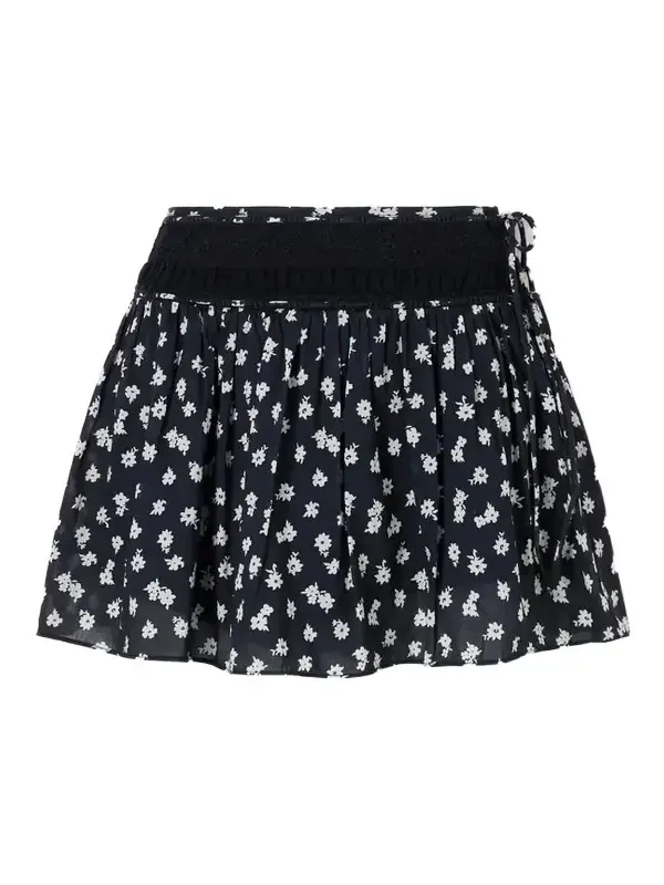 Danielle Floral-print Lace-trimmed Cotton-voile Mini Skirt Danielle Floral-print Lace-trimmed Cotton-voile Mini Skirt