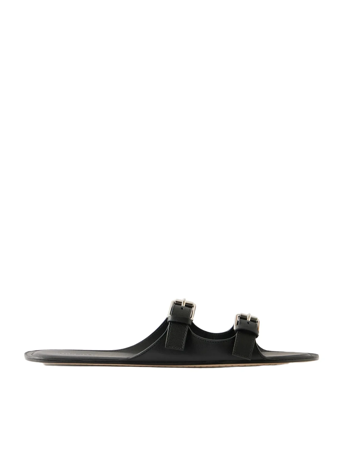 CHRISTEN Buckled Leather Flat Sandals