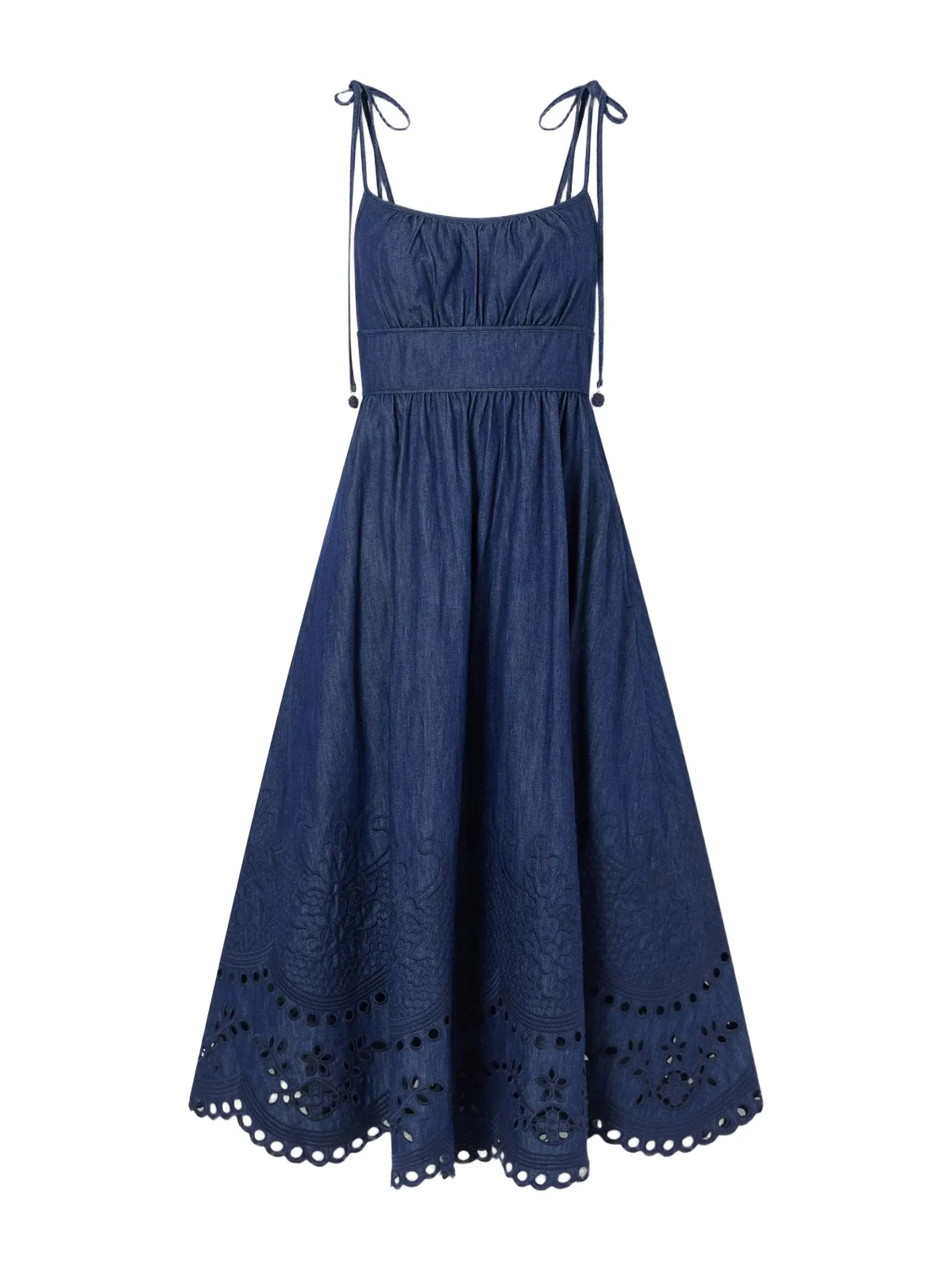 Mahon Broderie Anglaise Cotton-denim Midi Dress Mahon Broderie Anglaise Cotton-denim Midi Dress
