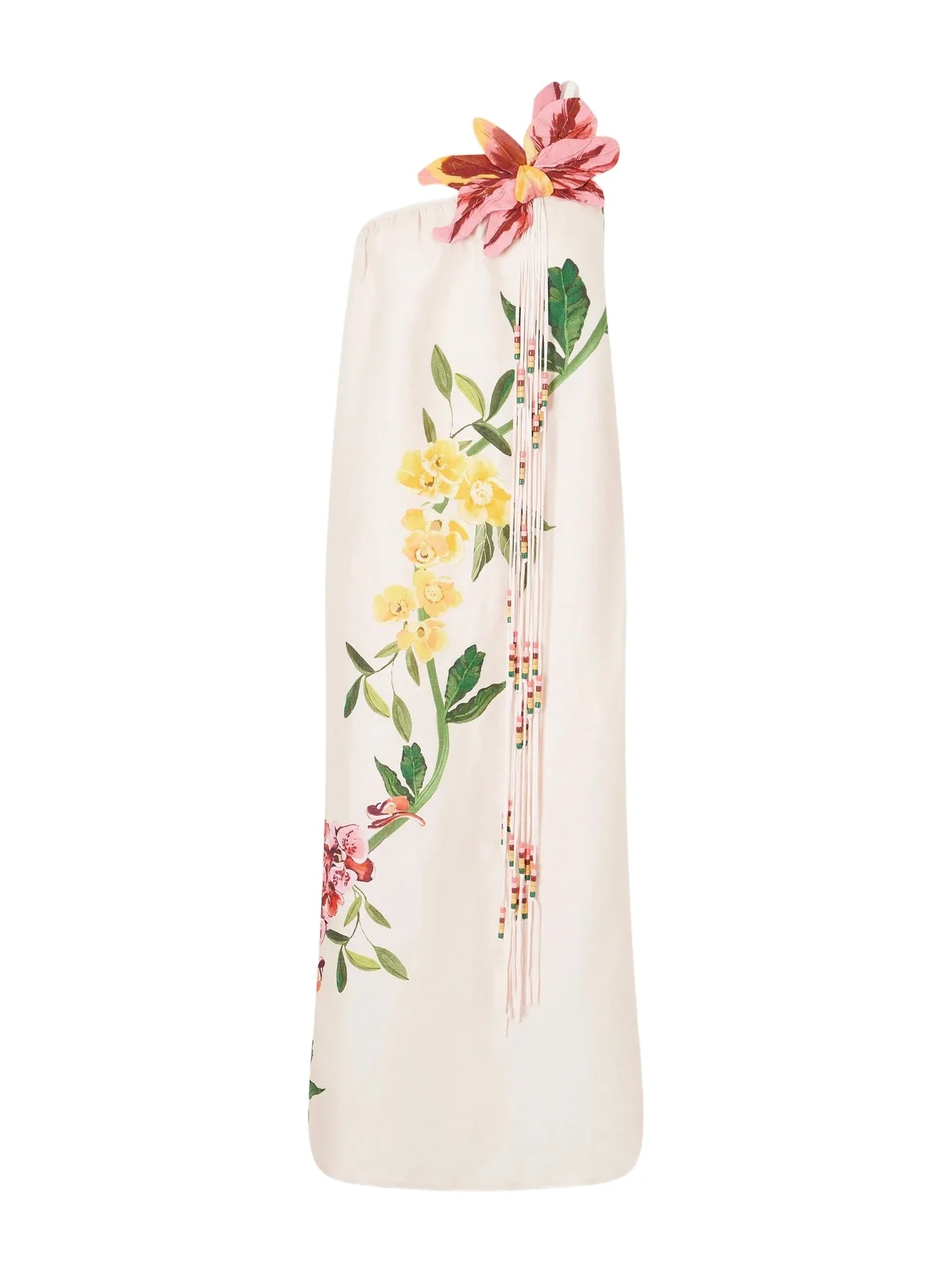 Garden Terrace Floral-print Bead-embellished Linen Maxi Dress Garden Terrace Floral-print Bead-embellished Linen Maxi Dress